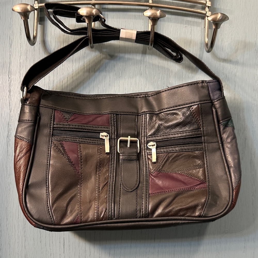 Chic Patchwork Leather Shoulder Bag